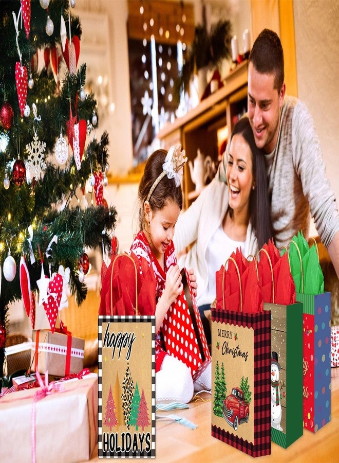 مجموعة هدايا عيد الميلاد من هيينشين، ٢٠ قطعة، مصنوعة من ورق كرافت، مزودة بمقابض، مع ورق مناديل، قابلة لإعادة الاستخدام، مثالية للفصول الدراسية، وحفلات الزفاف، ومستلزمات عيد الميلاد. - Image 4